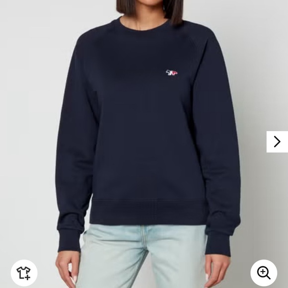 Maison Kitsuné Fox Patch Crewneck Sweatshirt - Picture 1 of 6